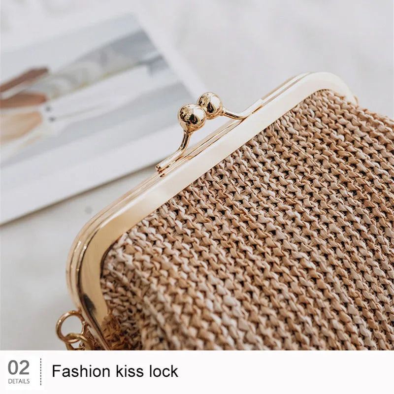 Boho Straw Clutch Bag