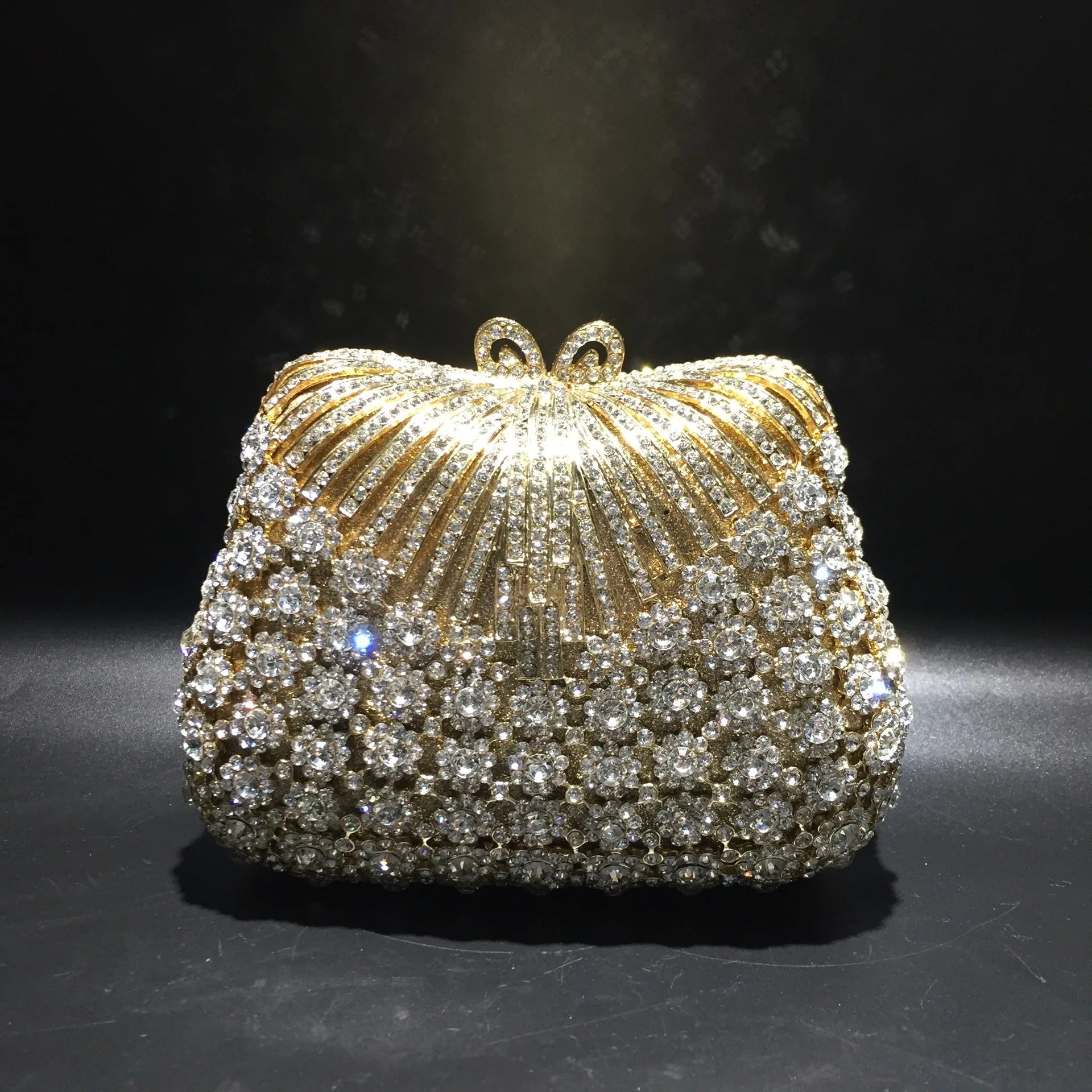 Floral Rhinestone Clutch Bag