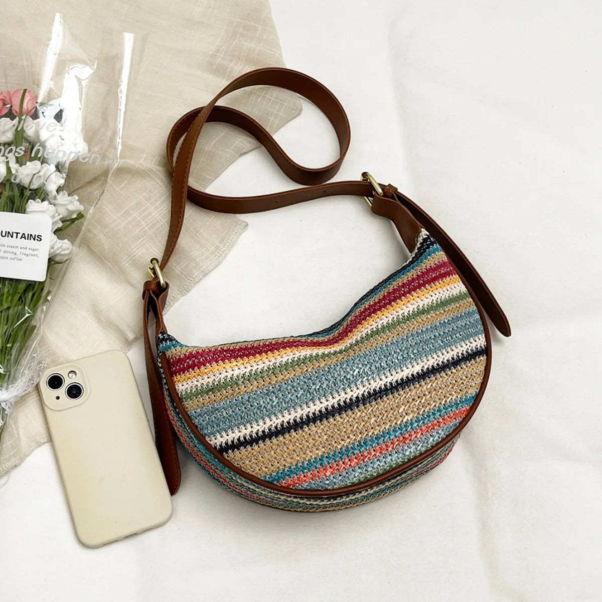 Boho Woven Hobo Bag