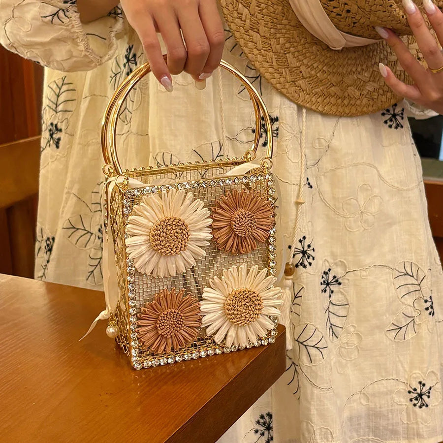 Rhinestone Bucket Handbag
