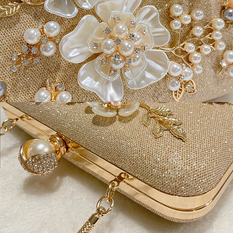 Pearl Crystal Clutch Bag