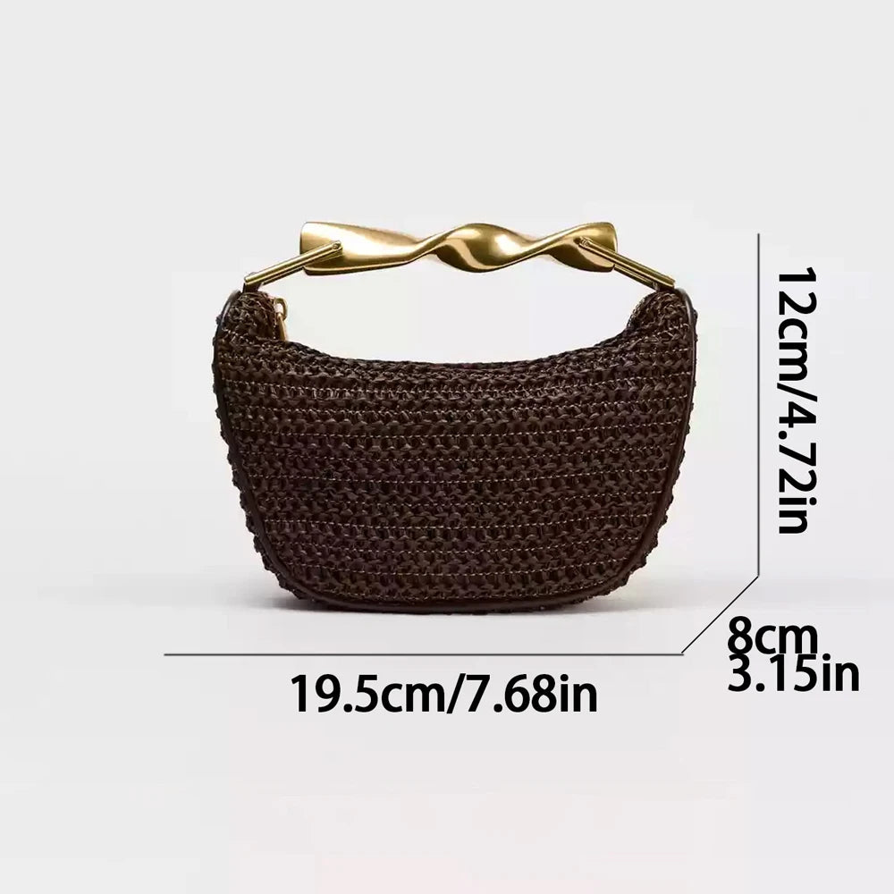 Half Moon Straw Bag