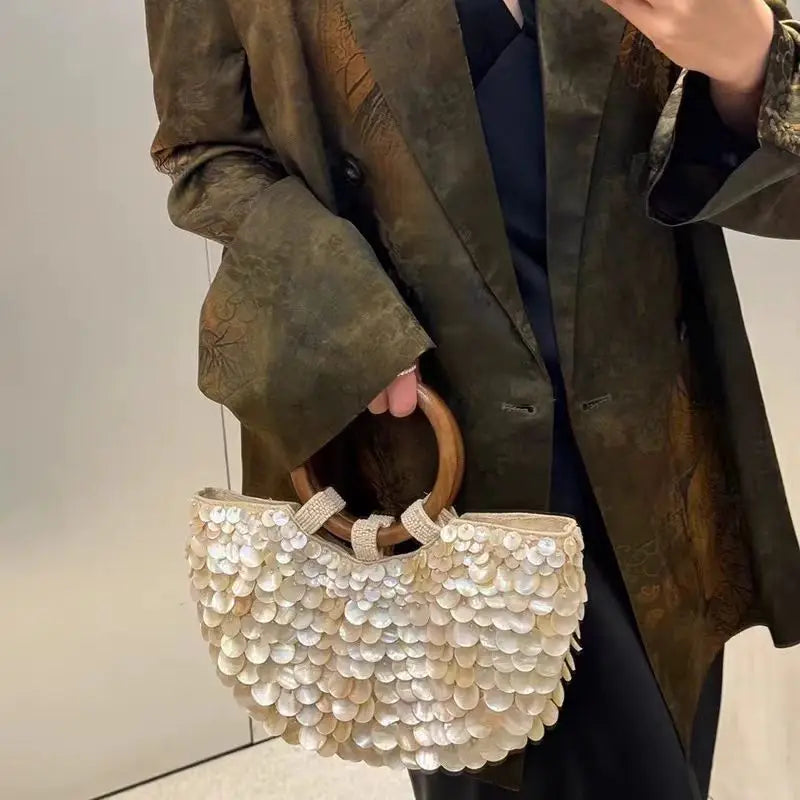 Handmade Beaded Crossbody Bag