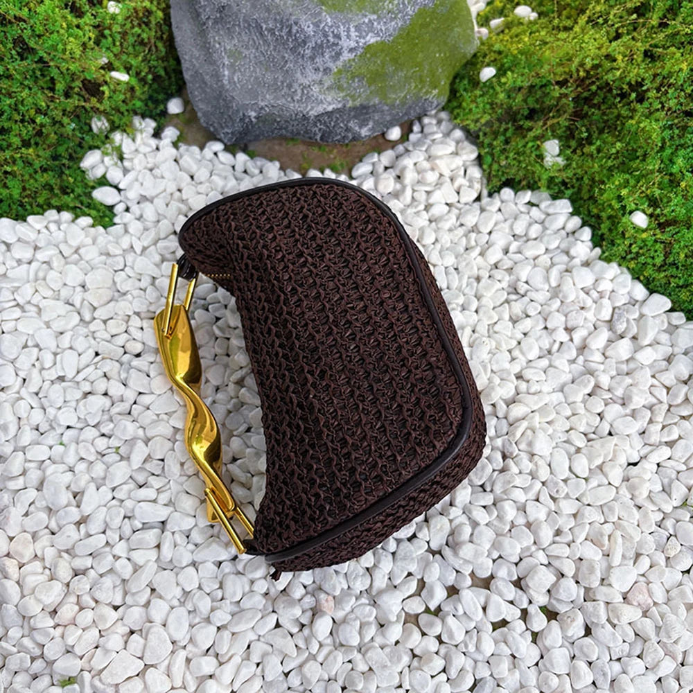 Half Moon Straw Bag