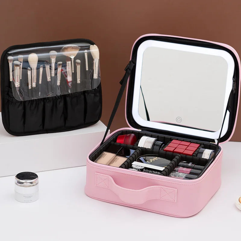 LED Mirror Makeup Case