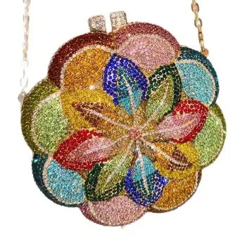 Floral Crystal Clutch Bag