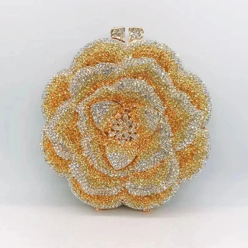 Floral Crystal Clutch Bag