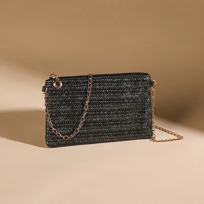 Straw Chain Shoulder Bag