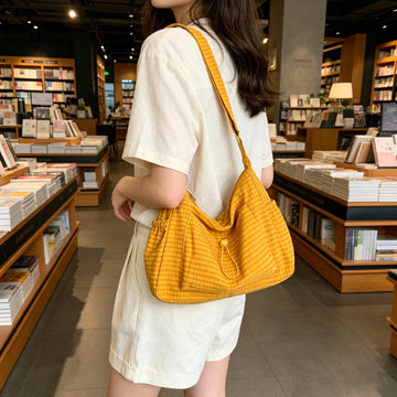 Plaid Pleated Cloud Bag