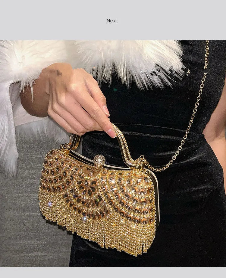 Tassel Rhinestone Evening Bag