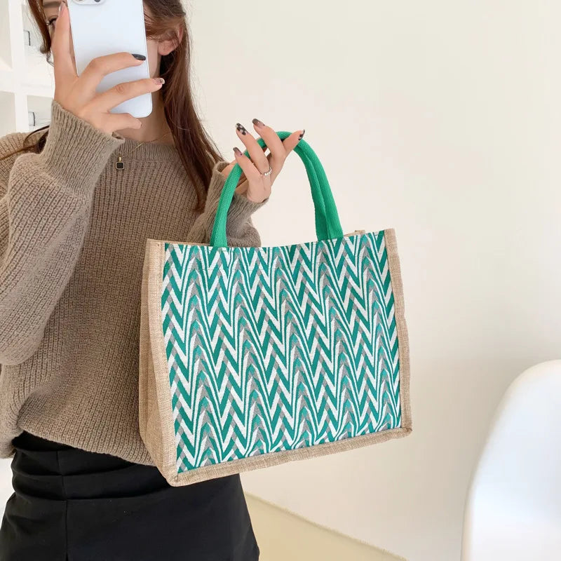 Linen Beach Tote Bag