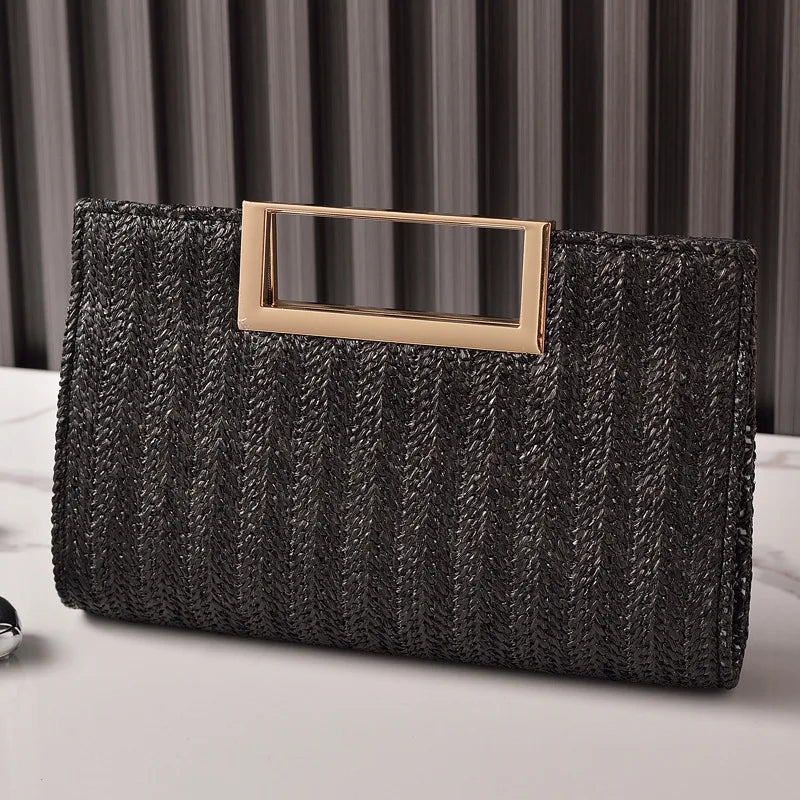 Straw Evening Clutch Bag