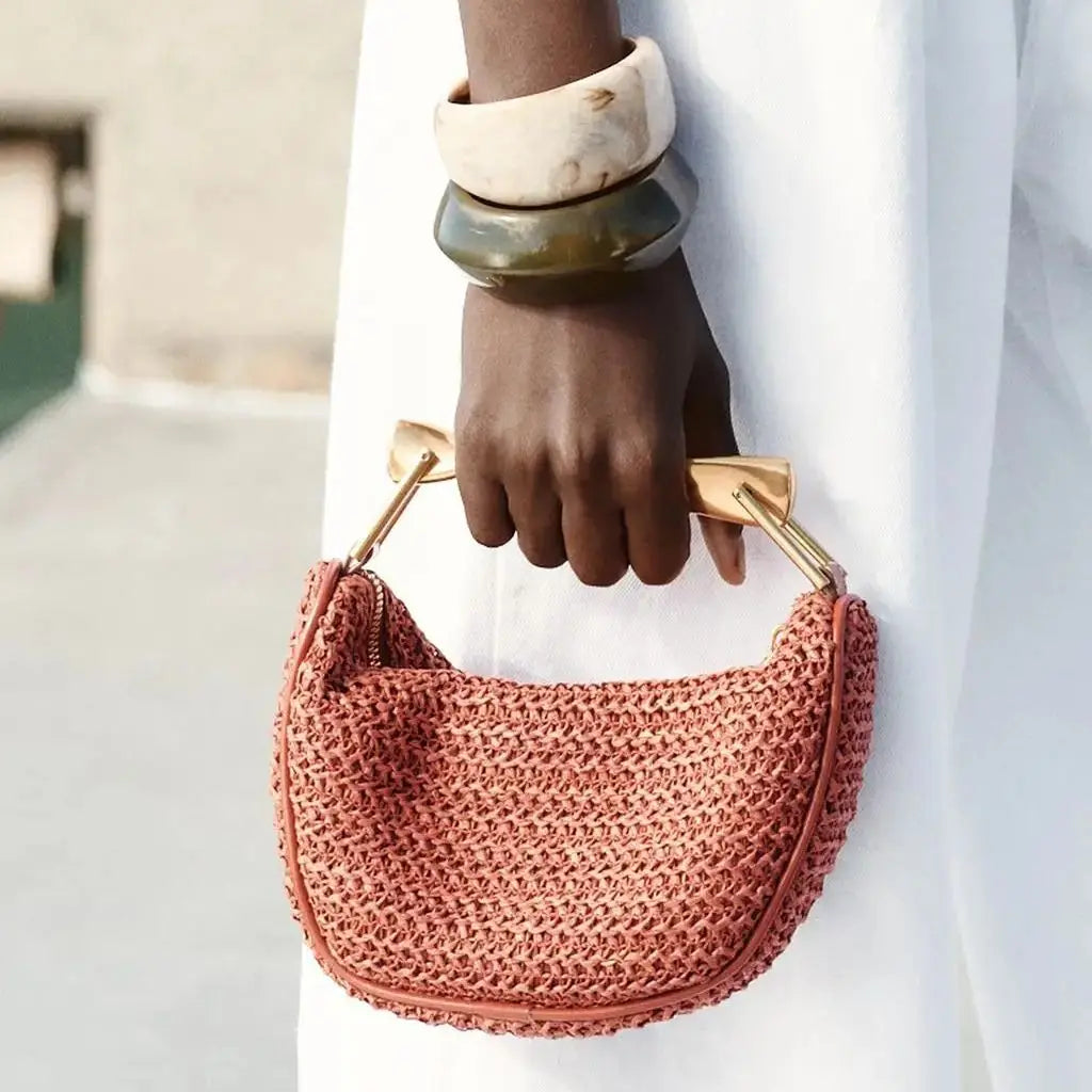 Half Moon Straw Bag