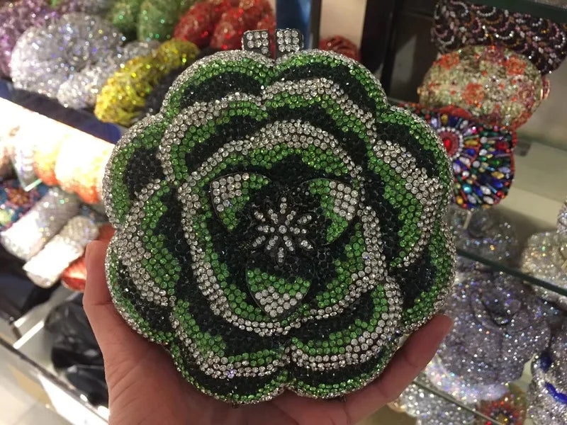 Floral Crystal Clutch Bag