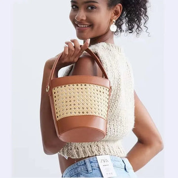 Woven Bucket Beach Bag