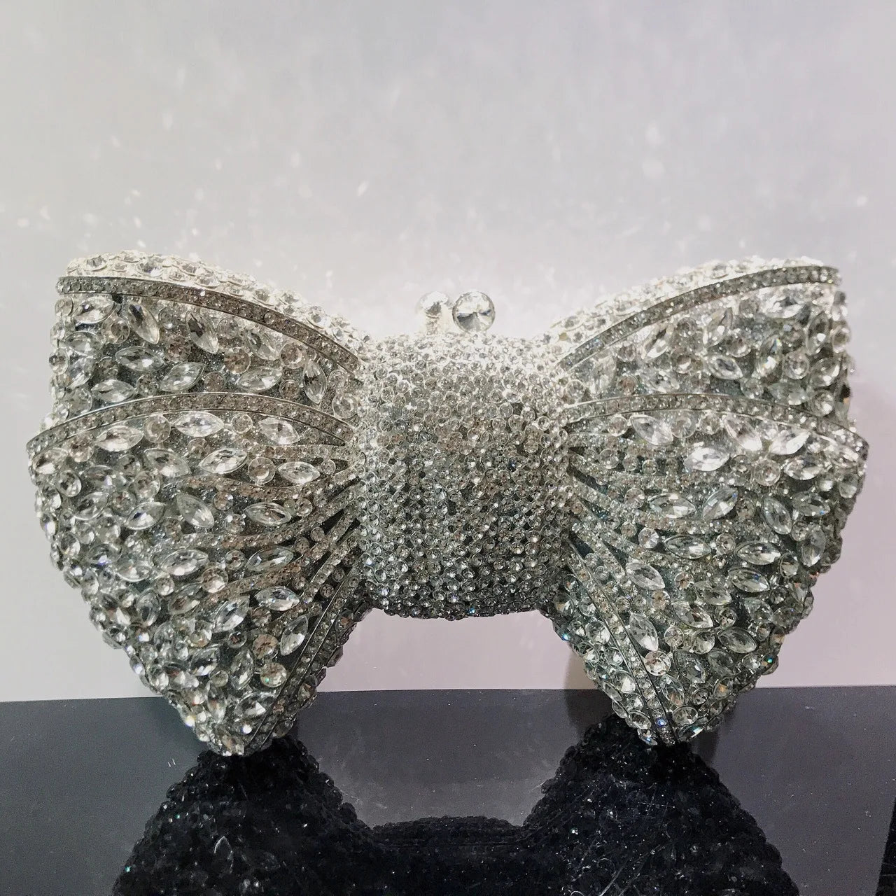Bow Rhinestone Clutch Bag