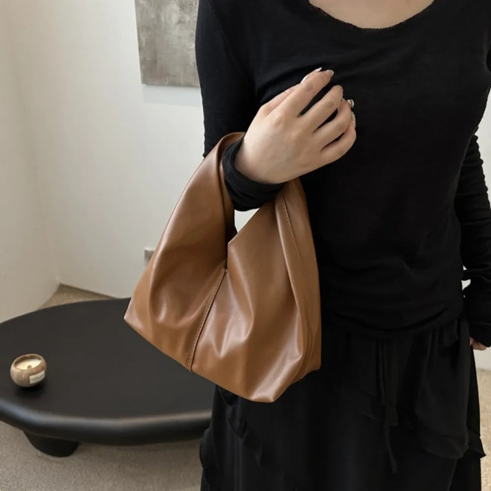 Pleated PU Hobo Bag