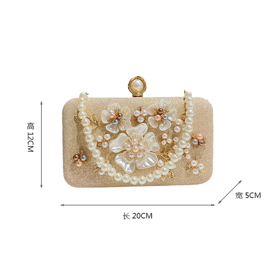 Pearl Crystal Clutch Bag