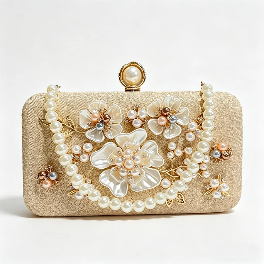 Pearl Crystal Clutch Bag