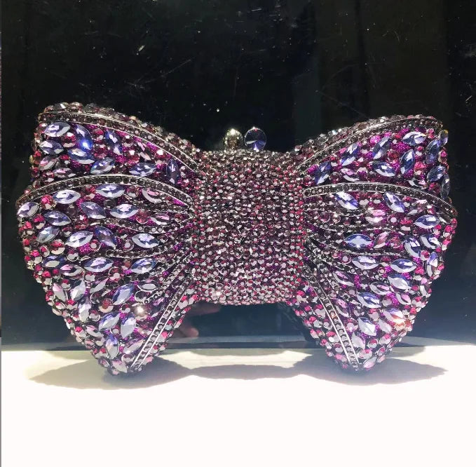 Bow Rhinestone Clutch Bag