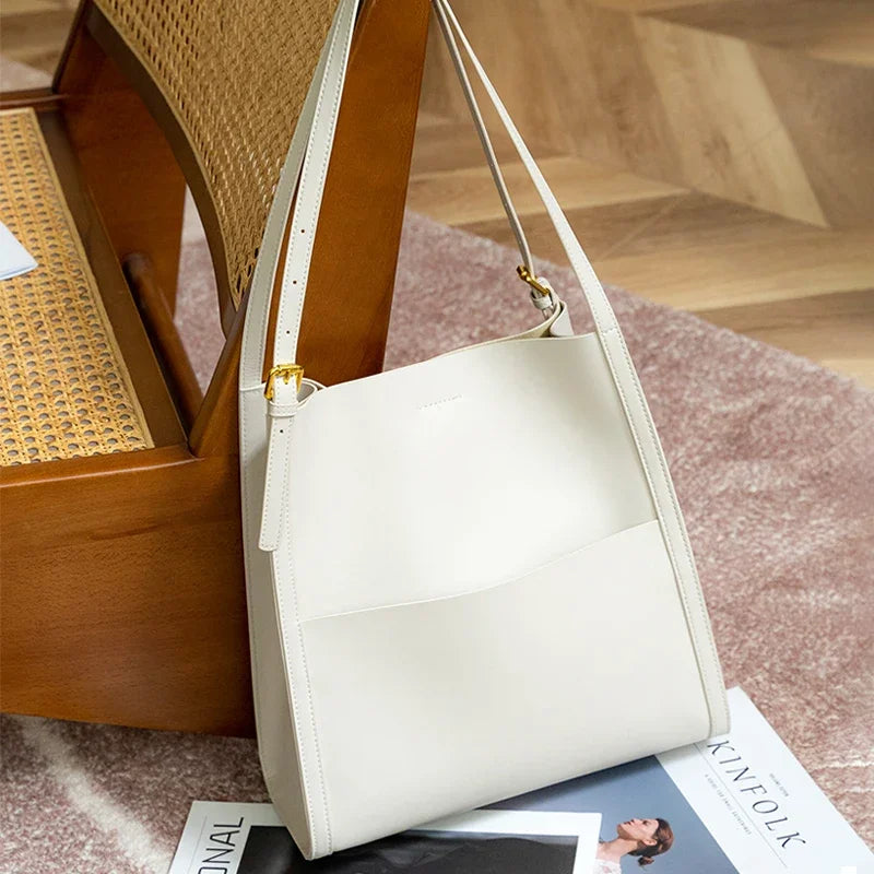 Cowhide Work Tote Bag