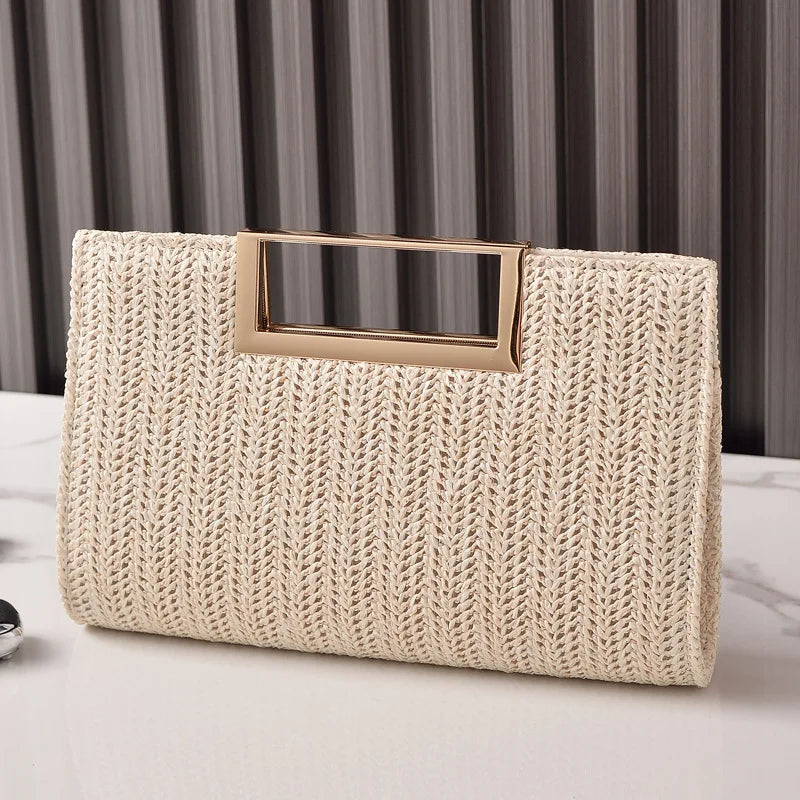Straw Evening Clutch Bag