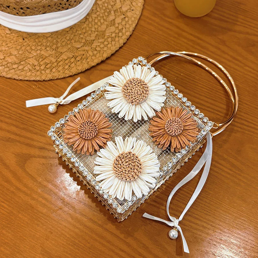 Rhinestone Bucket Handbag