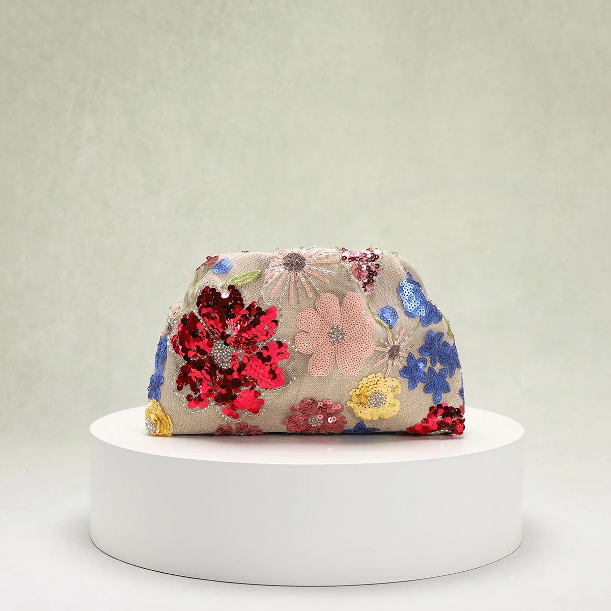Sequin Shell Clutch Bag