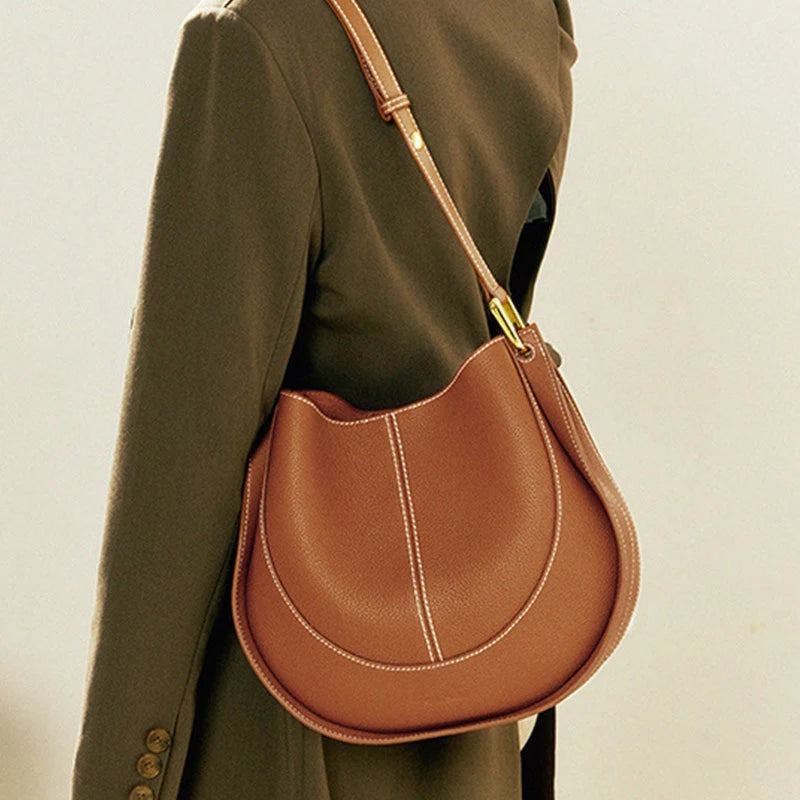 Genuine Leather Saddle Bag