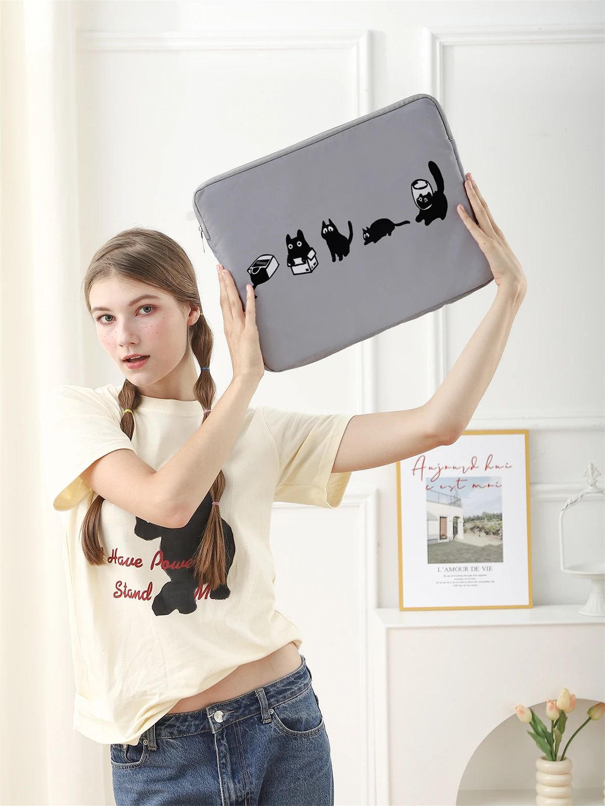 Black Cat Laptop Bag