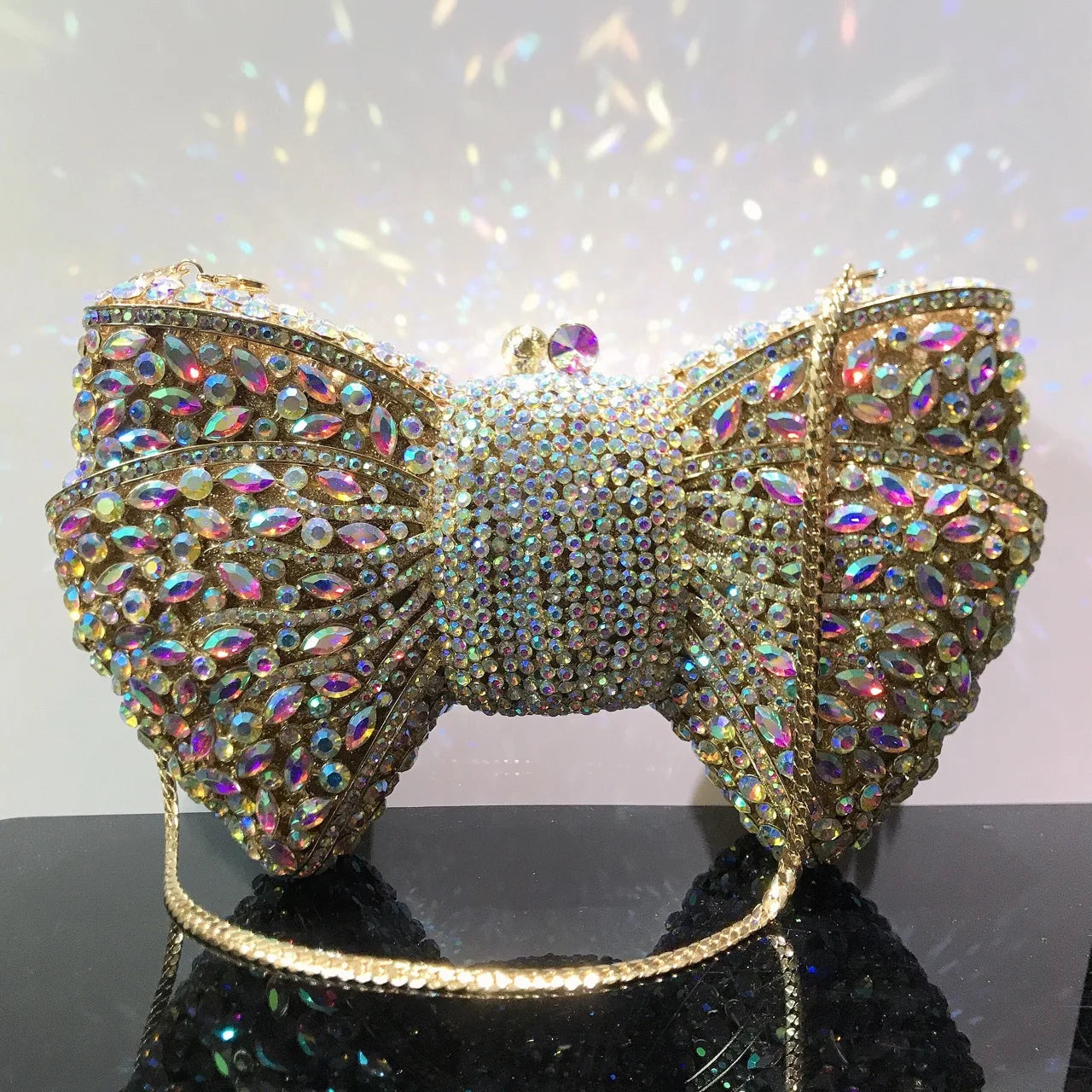 Bow Rhinestone Clutch Bag