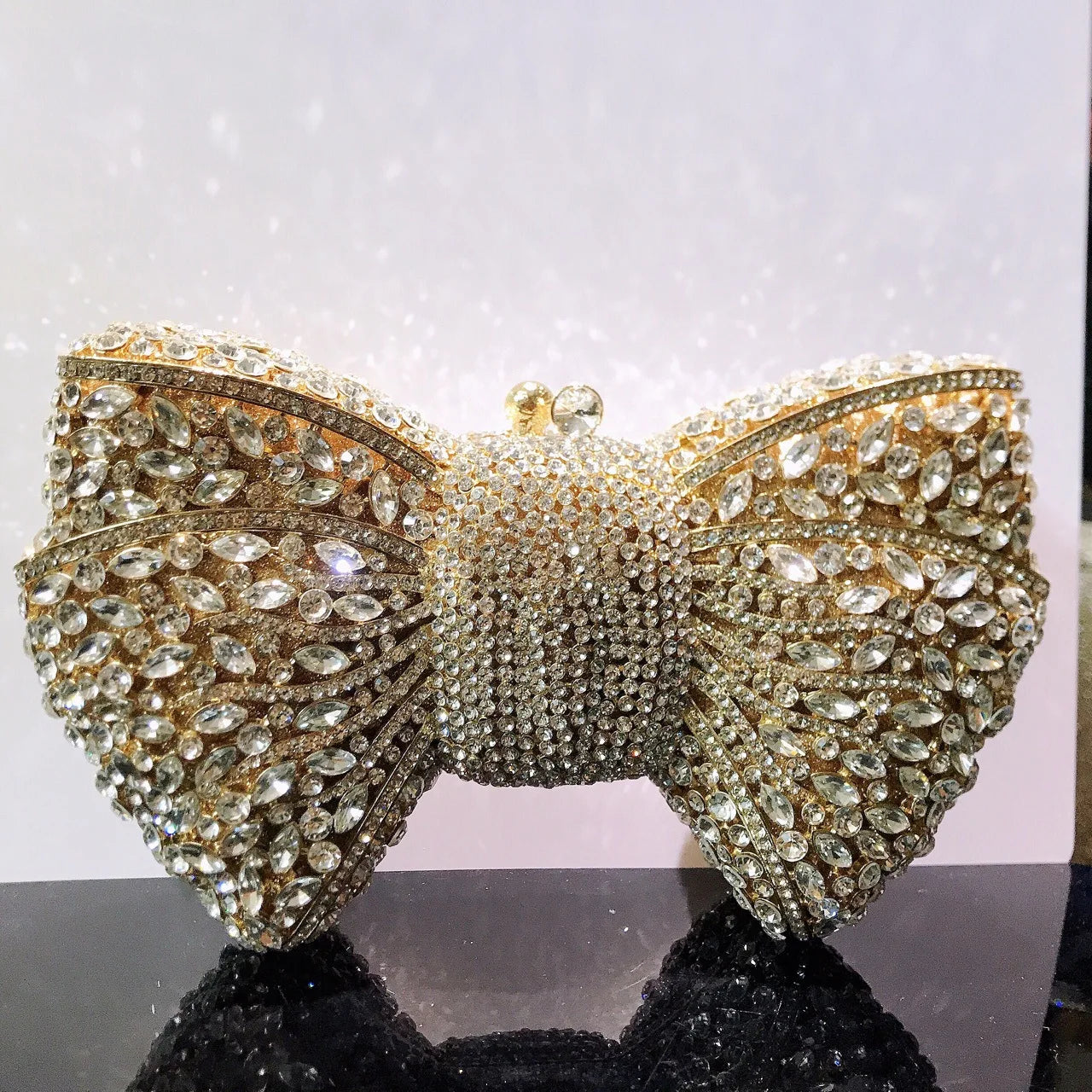Bow Rhinestone Clutch Bag