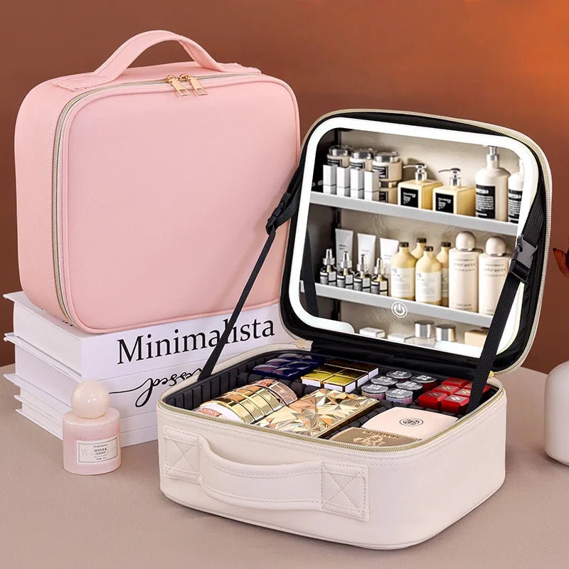 LED Mirror Makeup Case