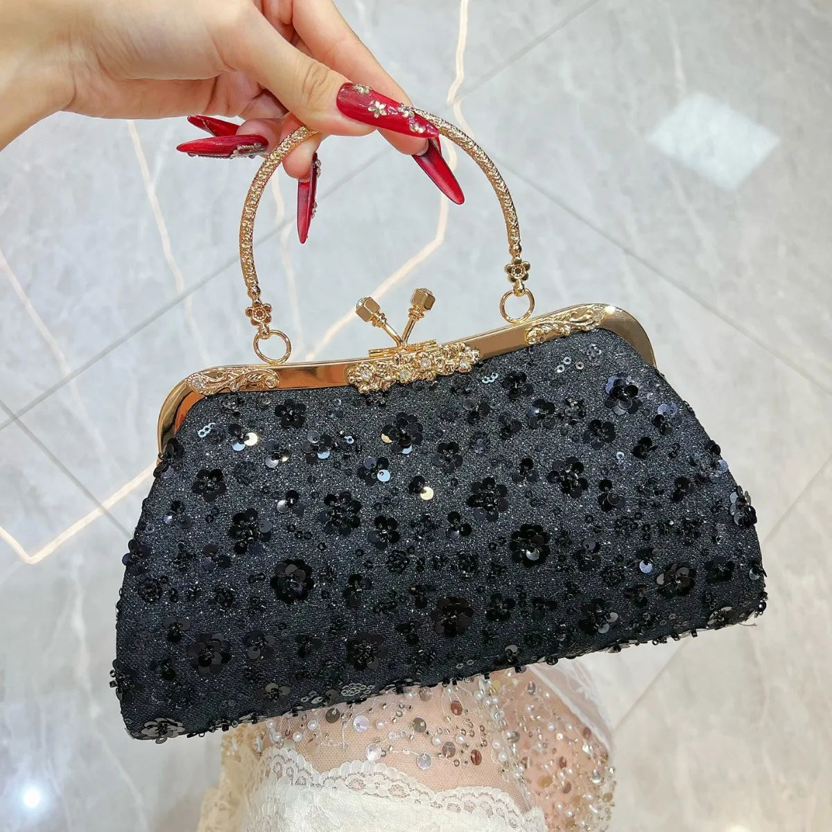 Rhinestone Banquet Shoulder Bag