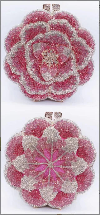 Floral Crystal Clutch Bag