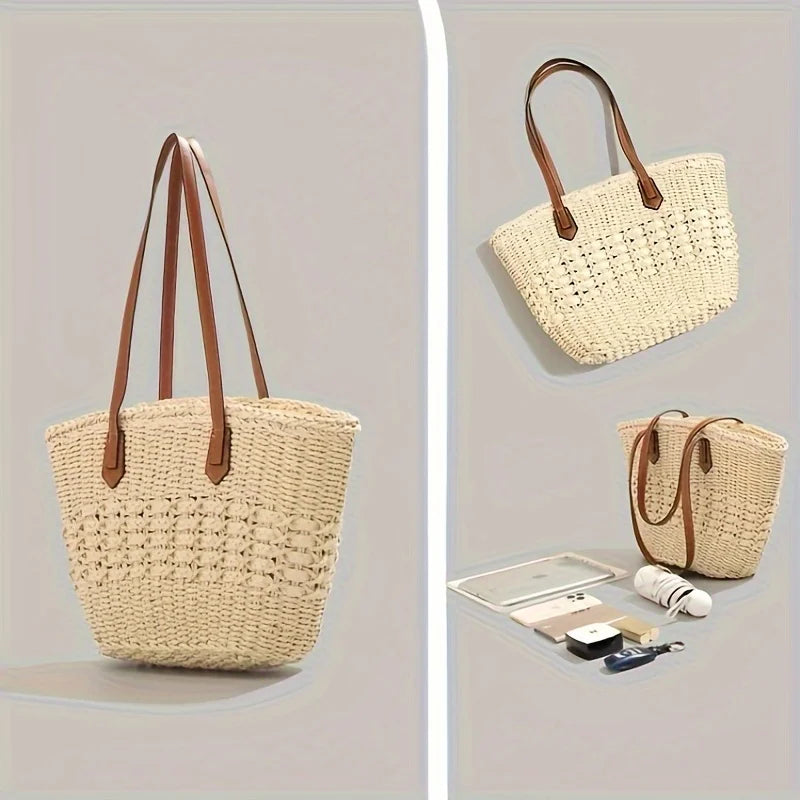 Bohemian Straw Beach Bag