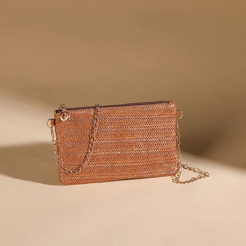 Straw Chain Shoulder Bag