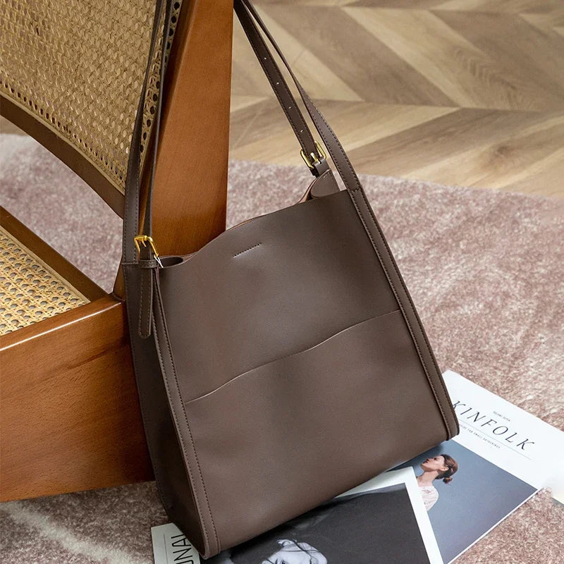Cowhide Work Tote Bag