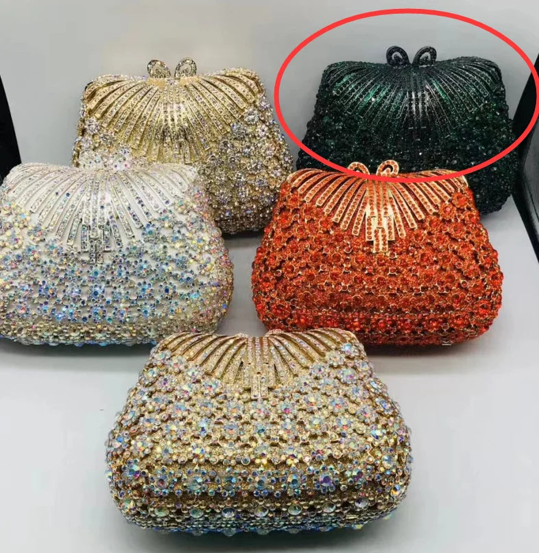 Floral Rhinestone Clutch Bag
