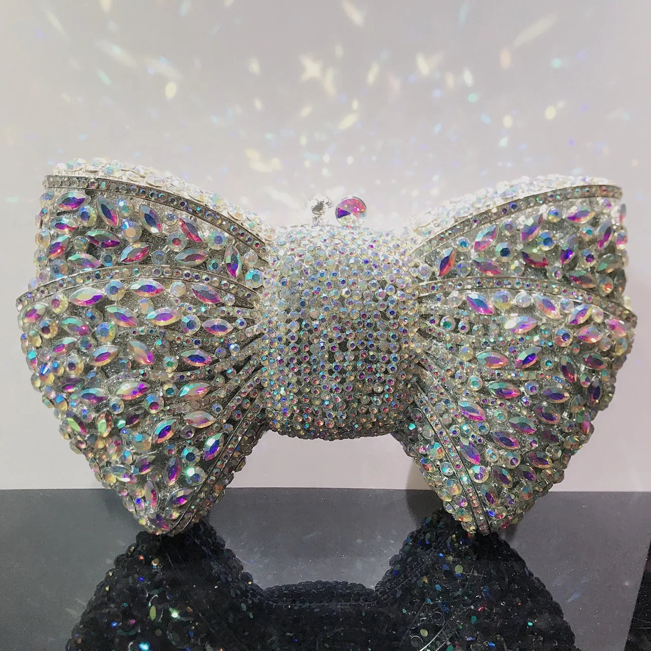 Bow Rhinestone Clutch Bag