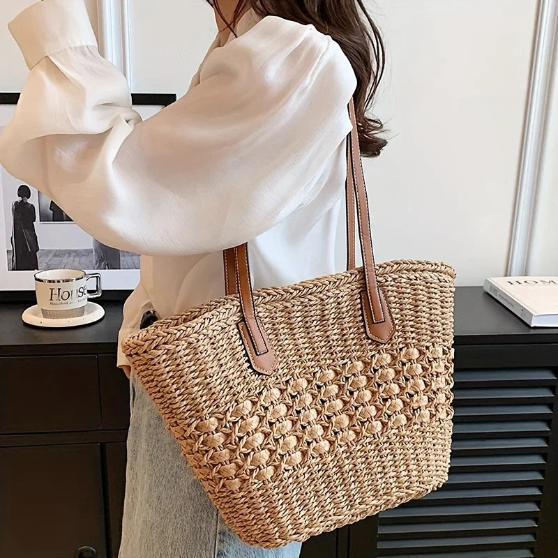 Bohemian Straw Beach Bag