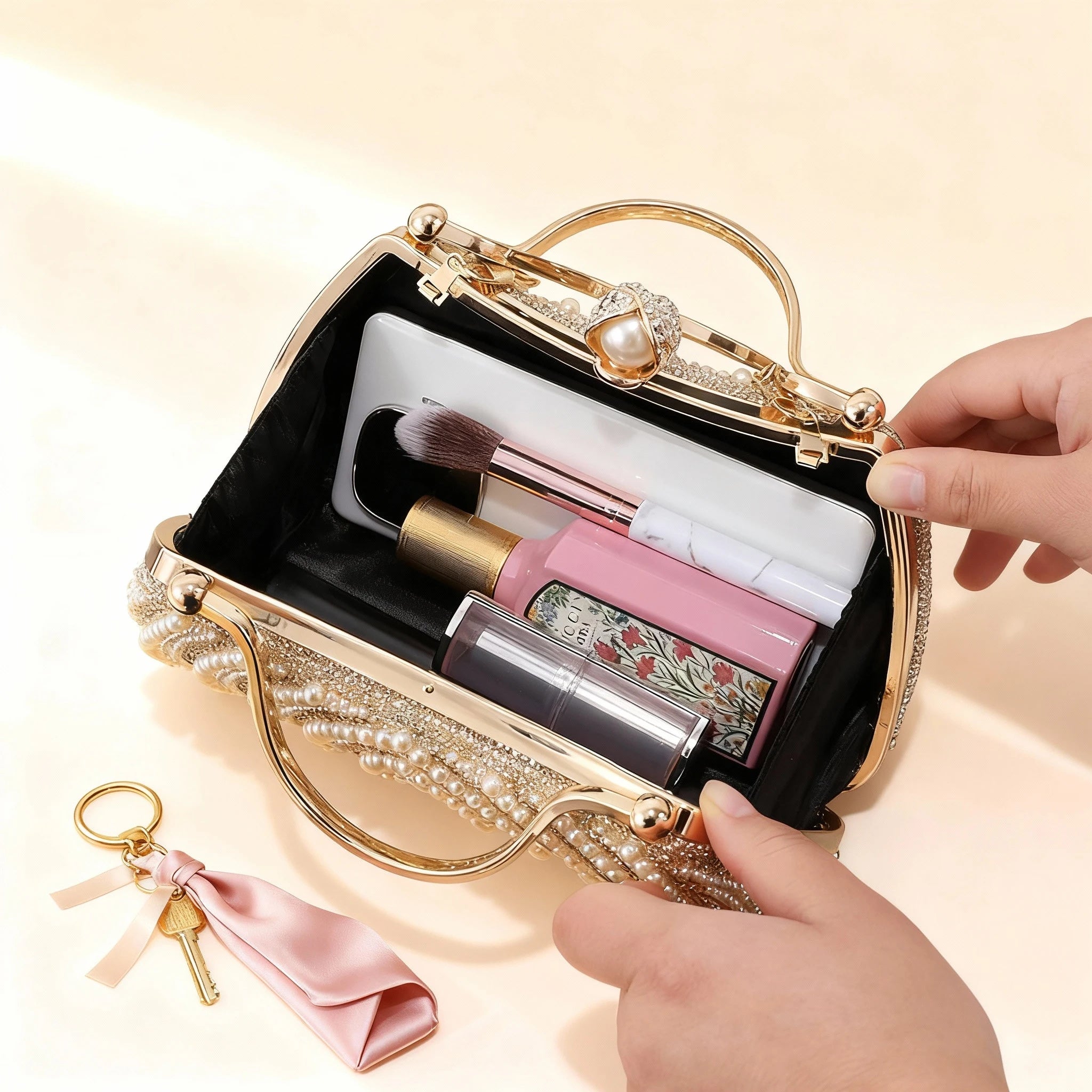 Pearl Diamond Evening Bag