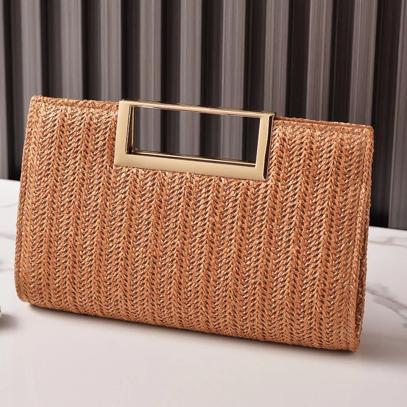 Straw Evening Clutch Bag