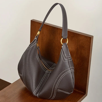 Leather Half Moon Bag