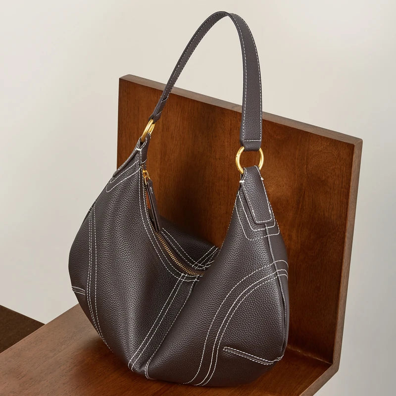 Leather Half Moon Bag