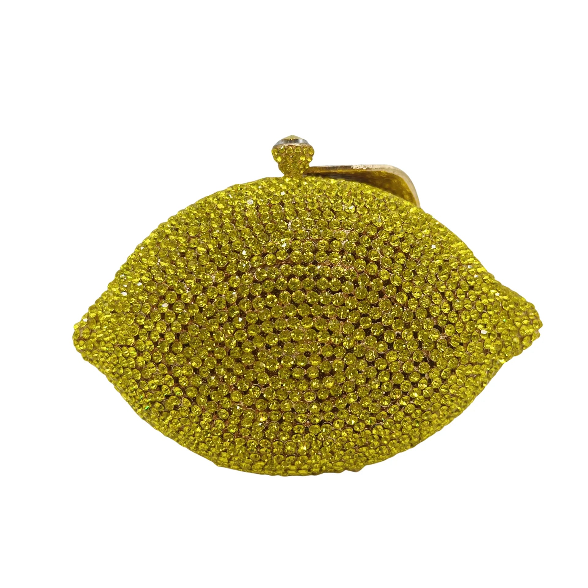Lemon Rhinestone Clutch Bag
