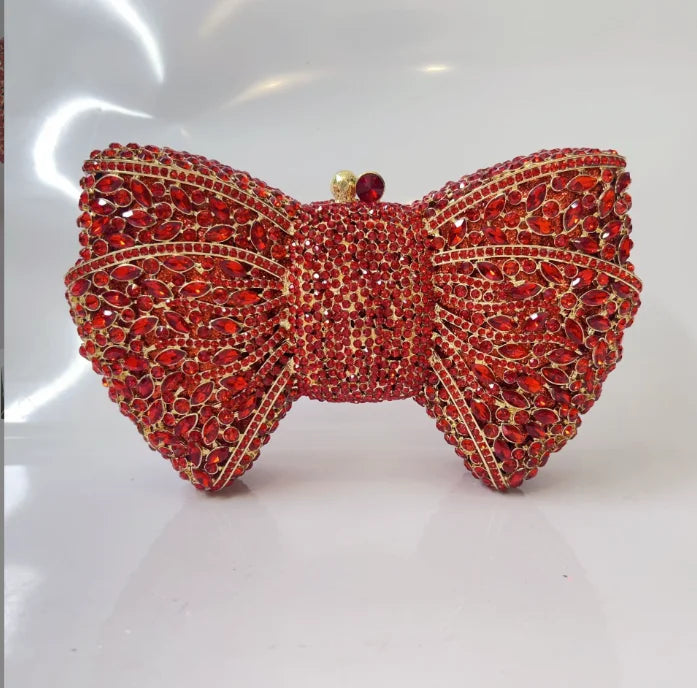 Bow Rhinestone Clutch Bag