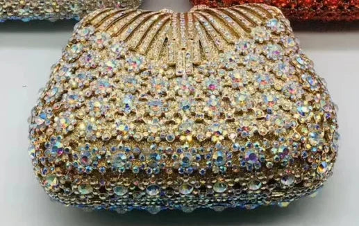 Floral Rhinestone Clutch Bag