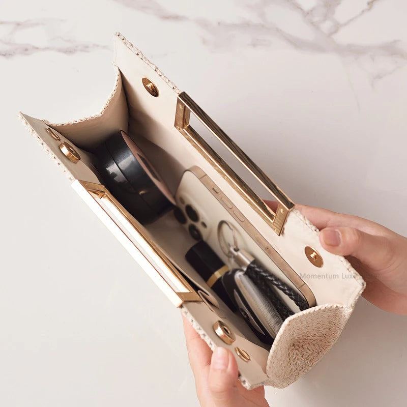 Straw Evening Clutch Bag