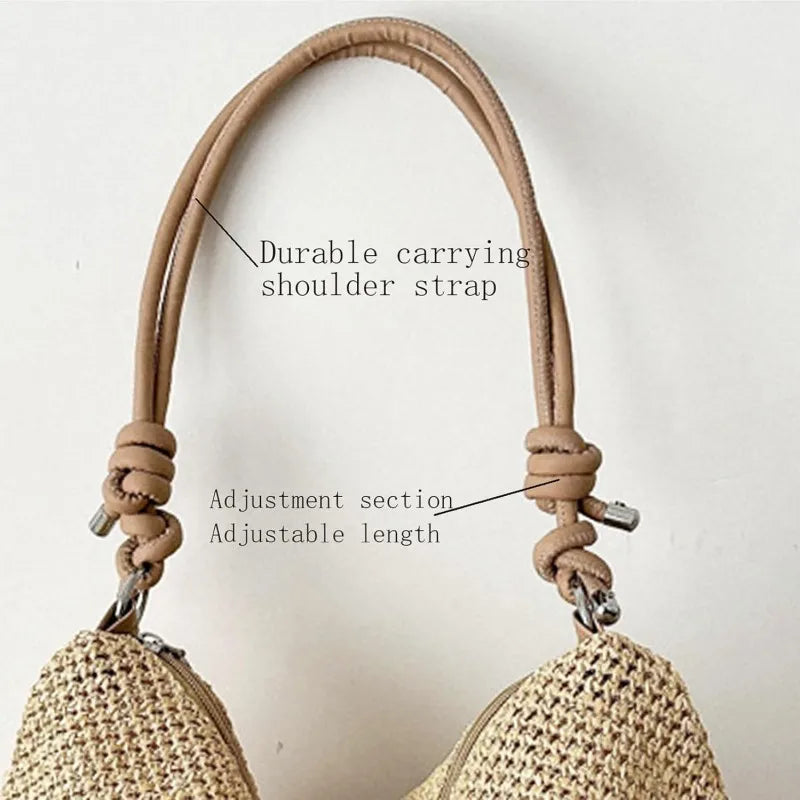 Straw Woven Hobo Bag